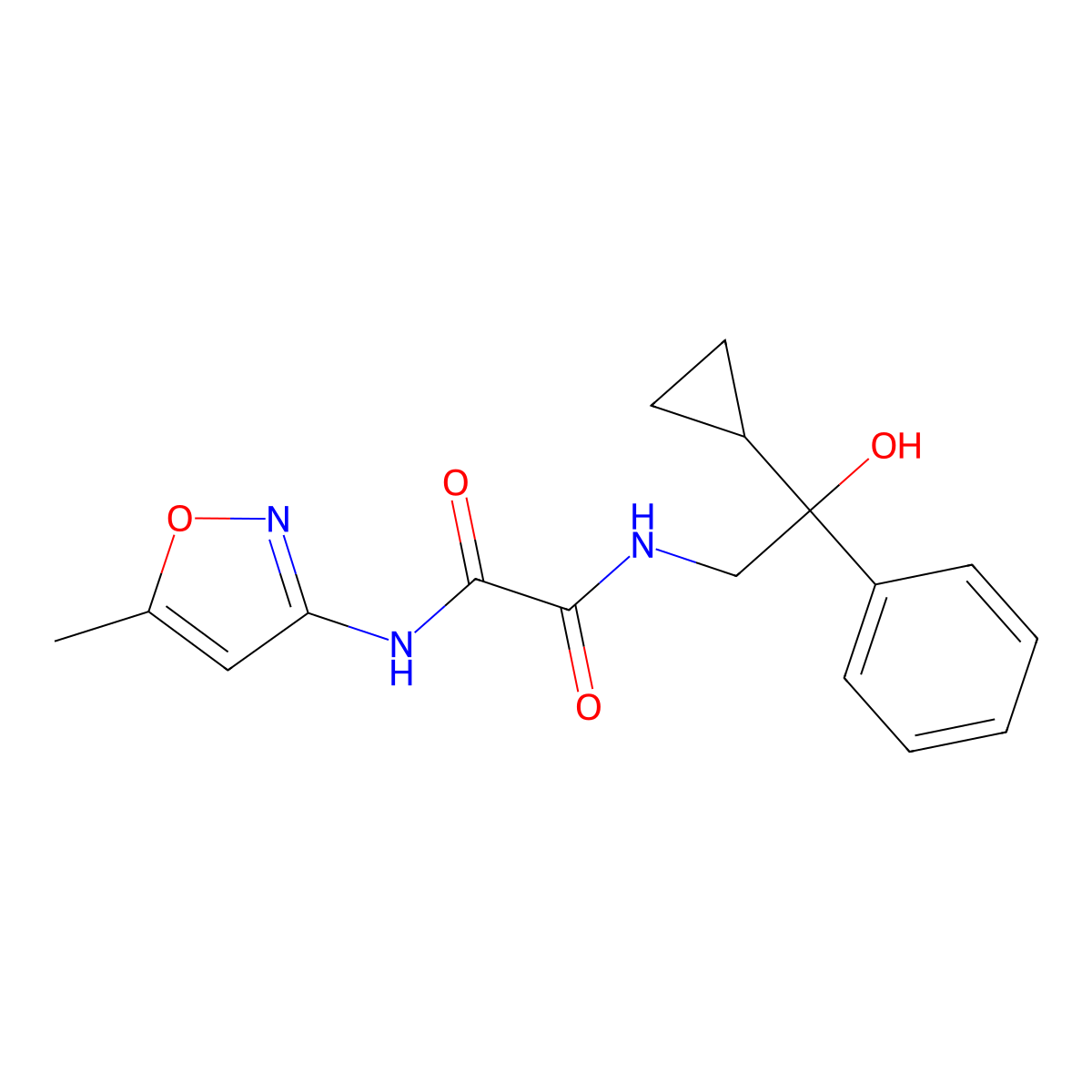 N1-(2-cyclopropyl-2-hydroxy-2-phenylethyl)-N2-(5-methylisoxazol-3-yl)oxalamide molecular structure, CAS 1421529-60-3