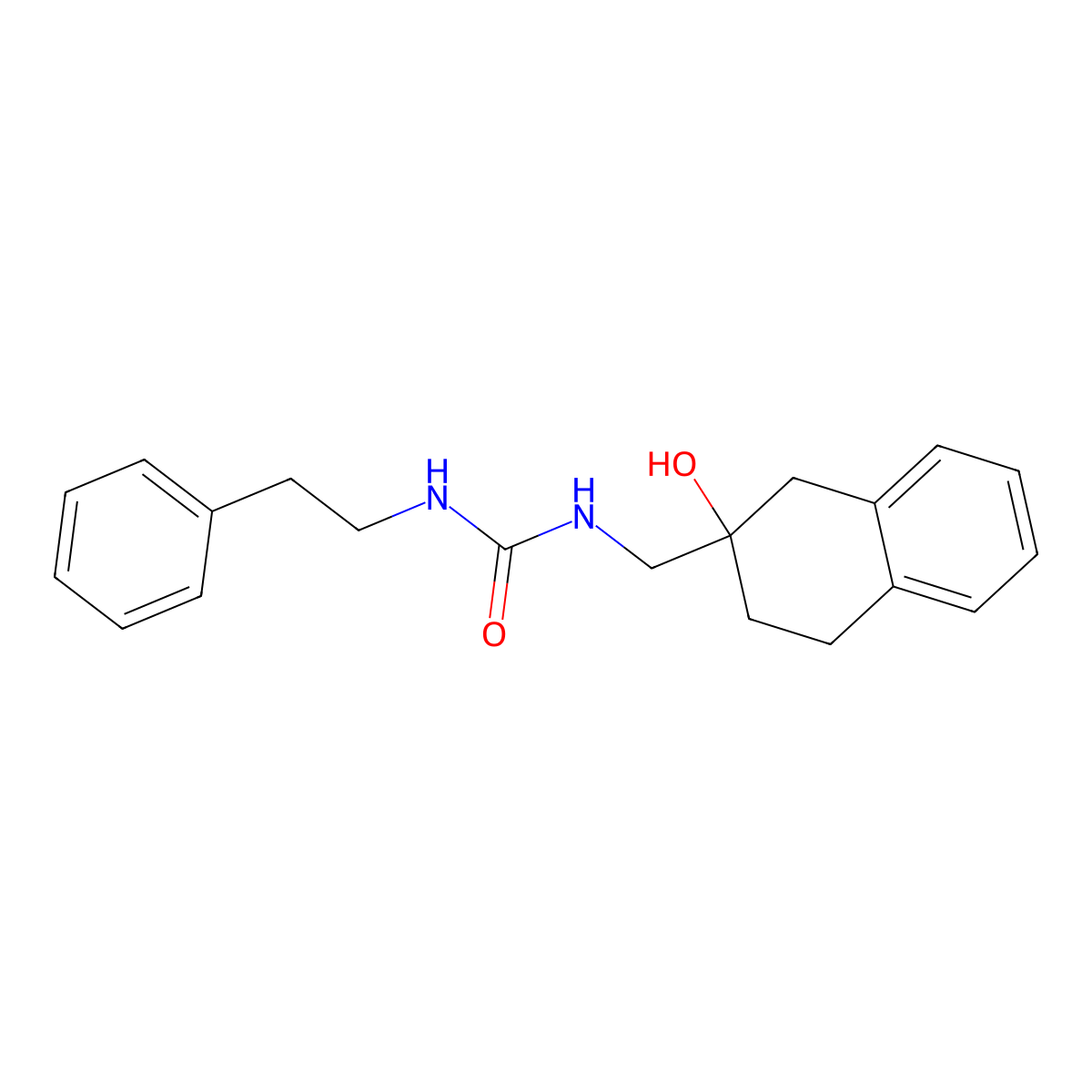 1-((2-Hydroxy-1,2,3,4-tetrahydronaphthalen-2-yl)methyl)-3-phenethylurea molecular structure, CAS 1421529-64-7