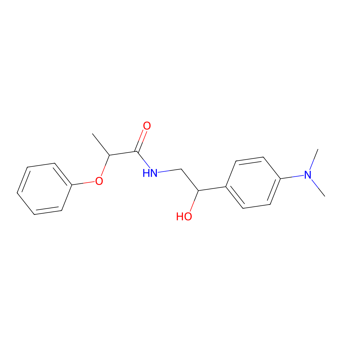 N-(2-(4-(dimethylamino)phenyl)-2-hydroxyethyl)-2-phenoxypropanamide molecular structure, CAS 1421529-69-2