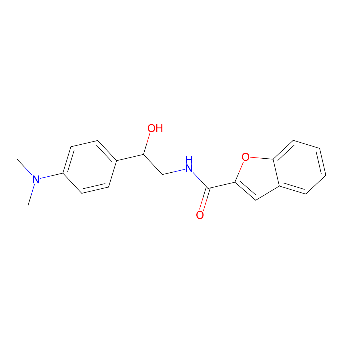 N-(2-(4-(dimethylamino)phenyl)-2-hydroxyethyl)benzofuran-2-carboxamide molecular structure, CAS 1421529-79-4