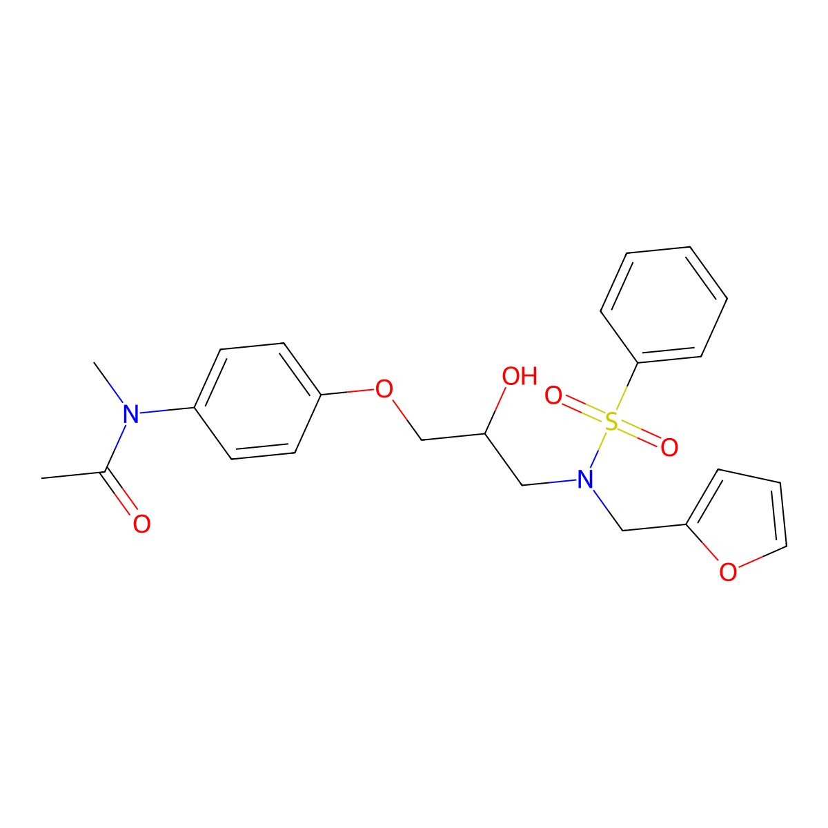 N-[4-(3-{N-[(furan-2-yl)methyl]benzenesulfonamido}-2-hydroxypropoxy)phenyl]-N-methylacetamide molecular structure, CAS 1421529-81-8