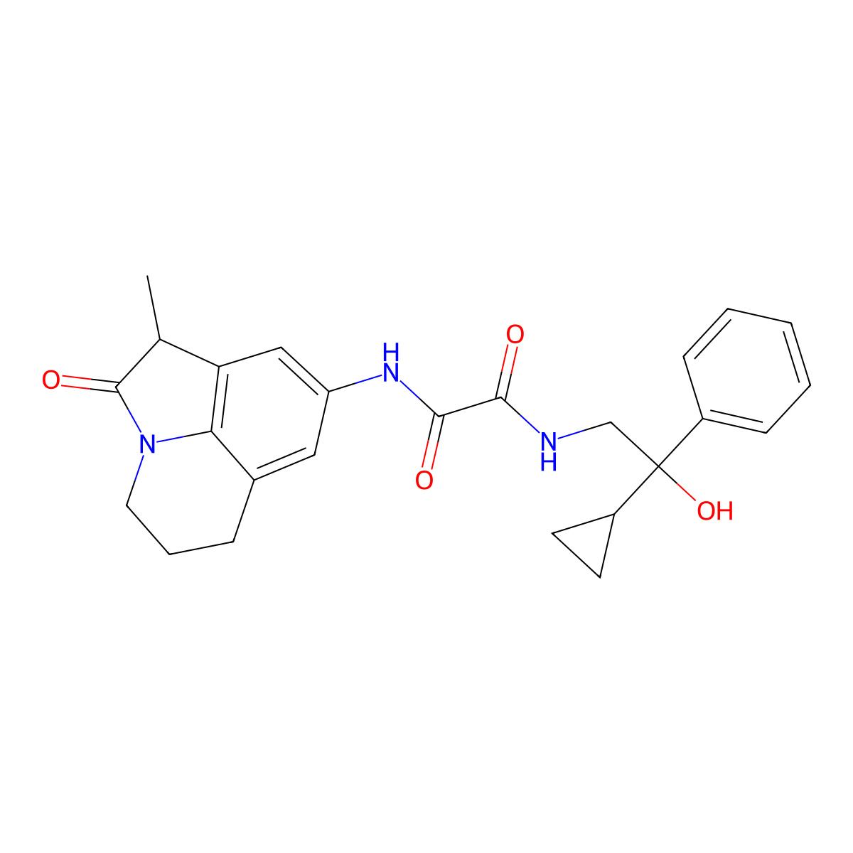 N1-(2-cyclopropyl-2-hydroxy-2-phenylethyl)-N2-(1-methyl-2-oxo-2,4,5,6-tetrahydro-1H-pyrrolo[3,2,1-ij]quinolin-8-yl)oxalamide molecular structure, CAS 1421529-82-9