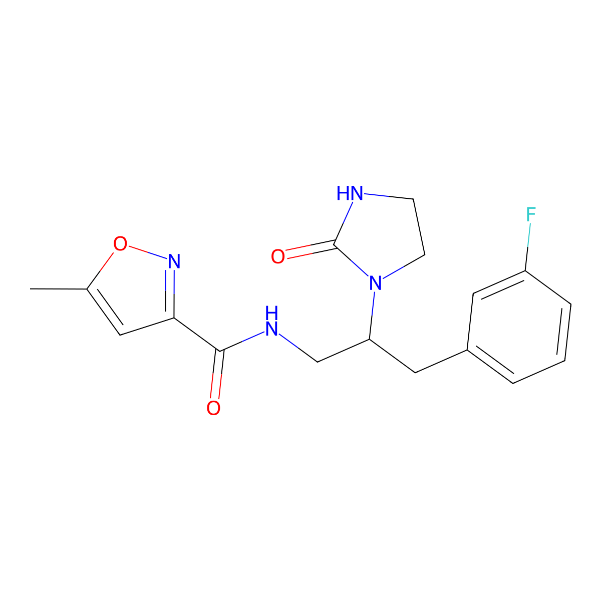 N-(3-(3-fluorophenyl)-2-(2-oxoimidazolidin-1-yl)propyl)-5-methylisoxazole-3-carboxamide molecular structure, CAS 1421529-86-3