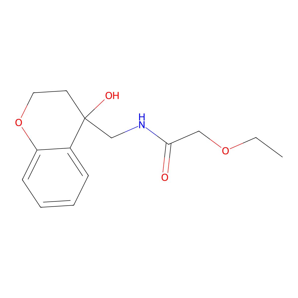 2-ethoxy-N-((4-hydroxychroman-4-yl)methyl)acetamide molecular structure, CAS 1421529-88-5