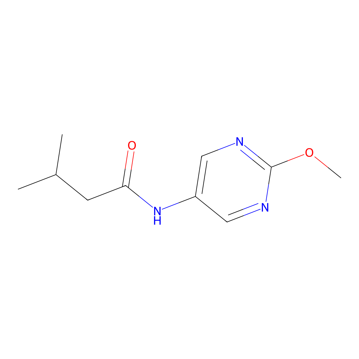N-(2-methoxypyrimidin-5-yl)-3-methylbutanamide molecular structure, CAS 1421529-90-9