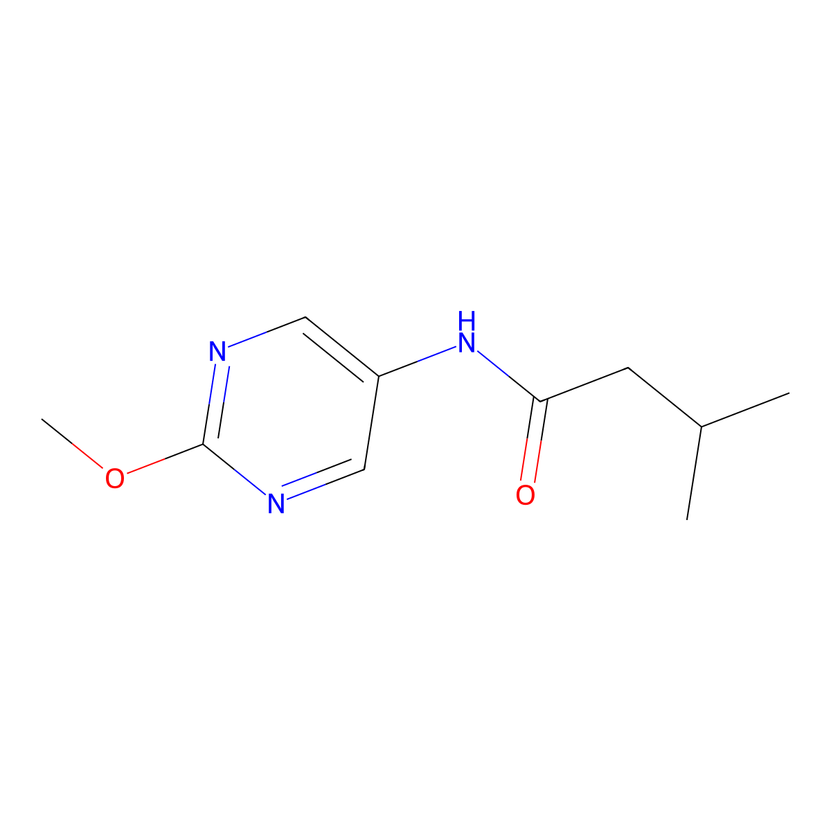 N-(2-methoxypyrimidin-5-yl)-3-methylbutanamide molecular structure, CAS 1421529-90-9