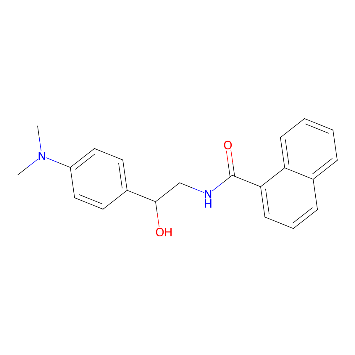 N-(2-(4-(dimethylamino)phenyl)-2-hydroxyethyl)-1-naphthamide molecular structure, CAS 1421529-91-0