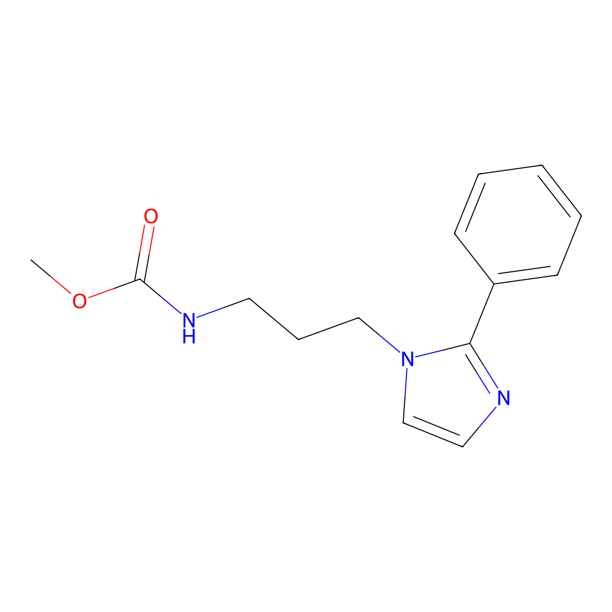 methyl (3-(2-phenyl-1H-imidazol-1-yl)propyl)carbamate molecular structure, CAS 1421529-99-8