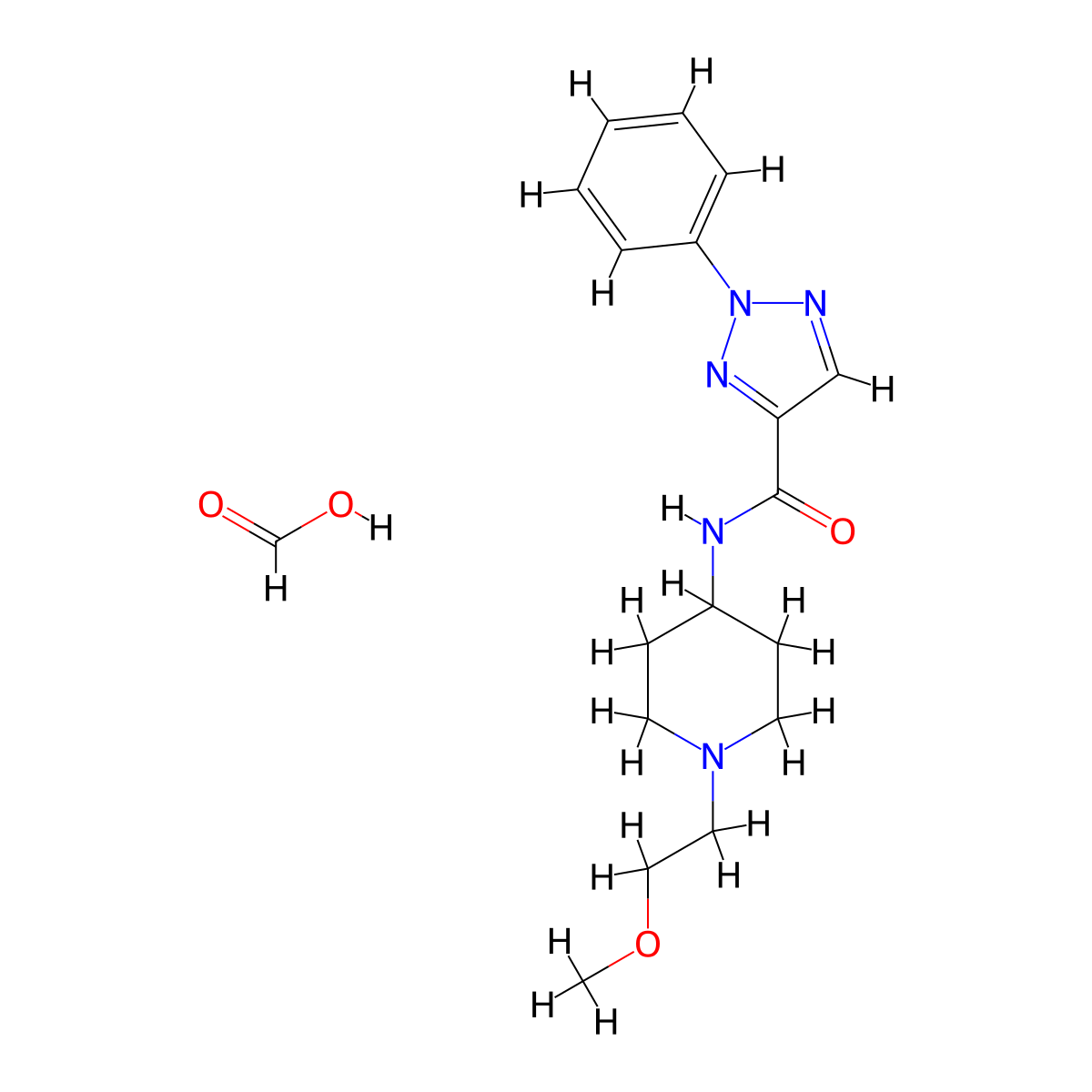 N-(1-(2-methoxyethyl)piperidin-4-yl)-2-phenyl-2H-1,2,3-triazole-4-carboxamide formate molecular structure, CAS 1421530-03-1