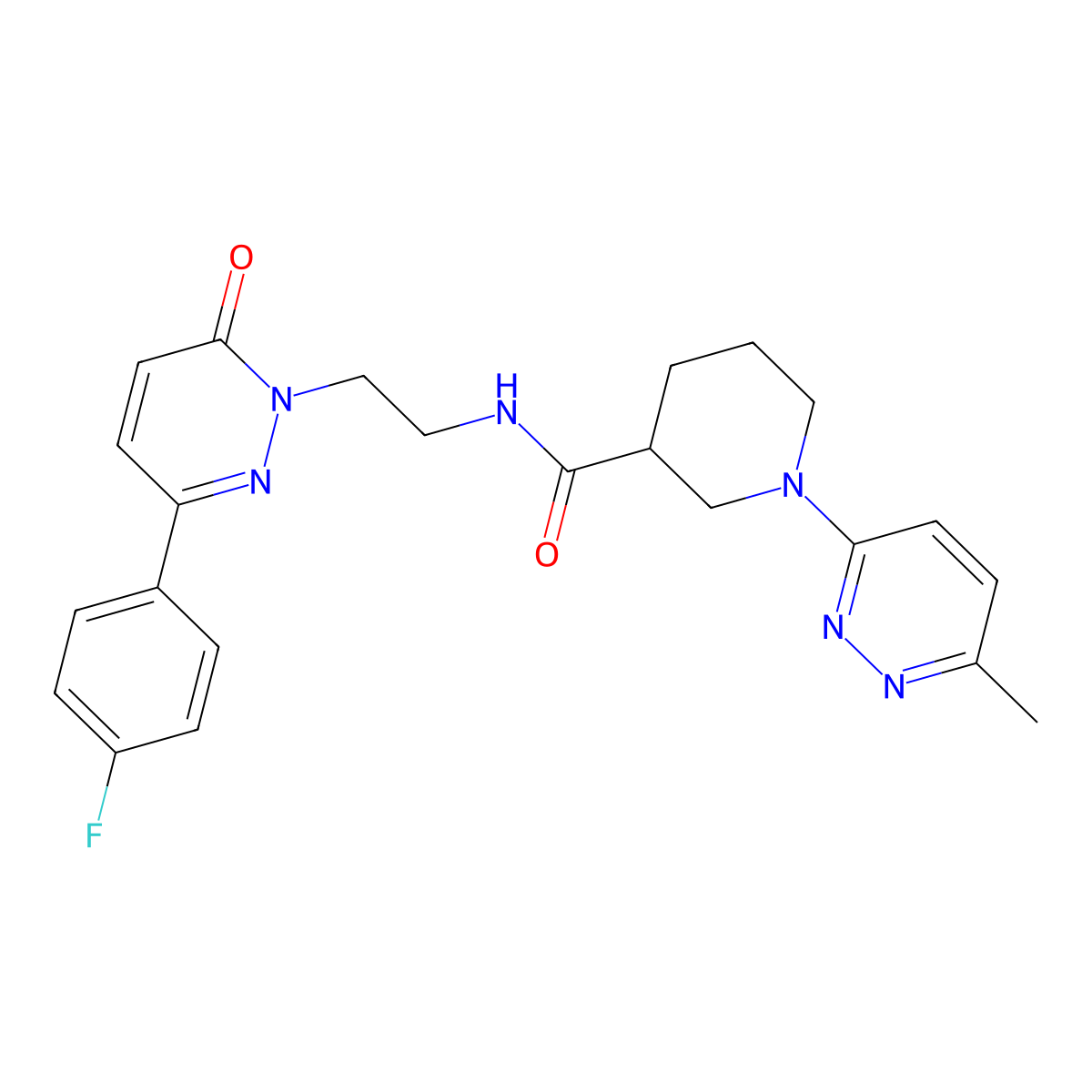 N-(2-(3-(4-fluorophenyl)-6-oxopyridazin-1(6H)-yl)ethyl)-1-(6-methylpyridazin-3-yl)piperidine-3-carboxamide molecular structure, CAS 1421530-08-6