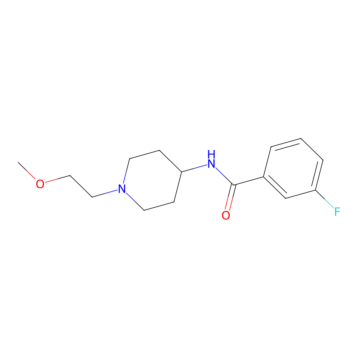 3-Fluoro-N-[1-(2-methoxyethyl)piperidin-4-YL]benzamide molecular structure, CAS 1421530-23-5