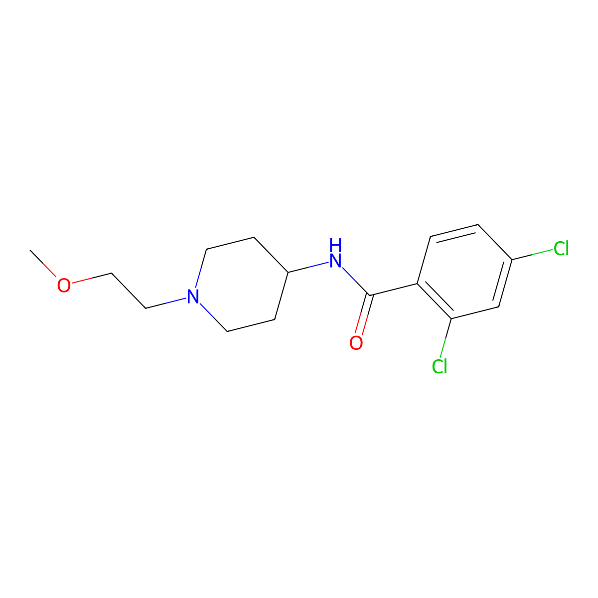 2,4-Dichloro-N-[1-(2-methoxyethyl)piperidin-4-YL]benzamide molecular structure, CAS 1421530-28-0
