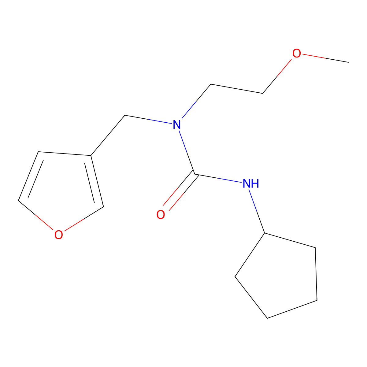 3-Cyclopentyl-1-(furan-3-ylmethyl)-1-(2-methoxyethyl)urea molecular structure, CAS 1421530-30-4