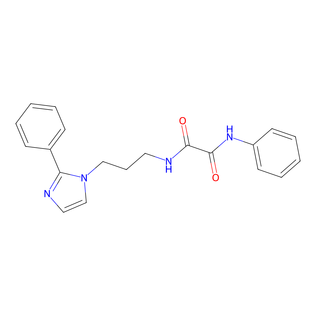 N1-phenyl-N2-(3-(2-phenyl-1H-imidazol-1-yl)propyl)oxalamide molecular structure, CAS 1421530-34-8