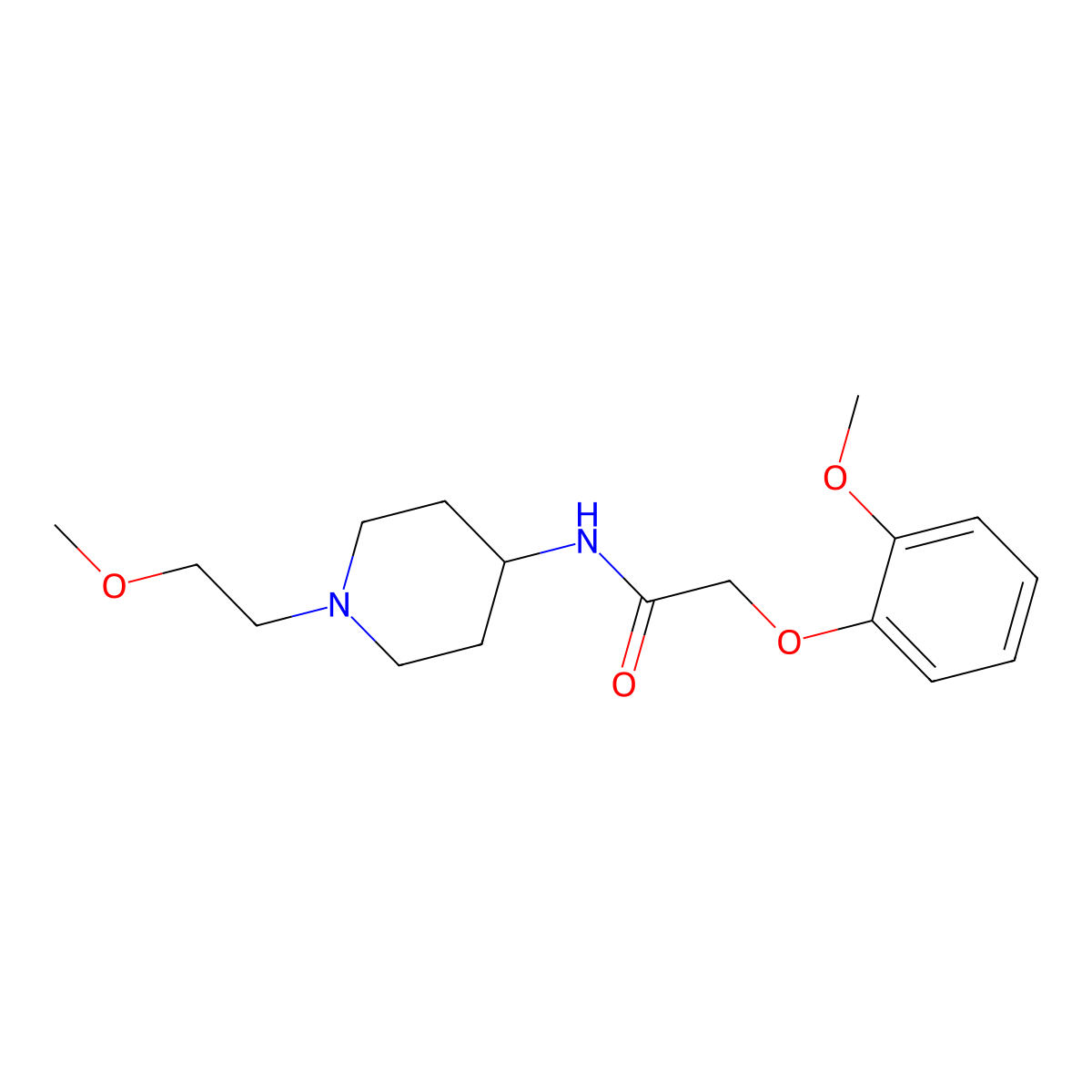 N-[1-(2-Methoxyethyl)piperidin-4-YL]-2-(2-methoxyphenoxy)acetamide molecular structure, CAS 1421530-38-2