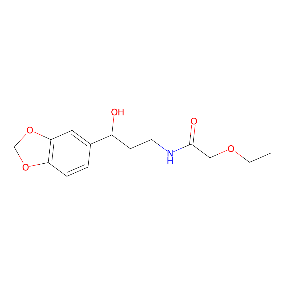N-(3-(benzo[d][1,3]dioxol-5-yl)-3-hydroxypropyl)-2-ethoxyacetamide molecular structure, CAS 1421530-45-1