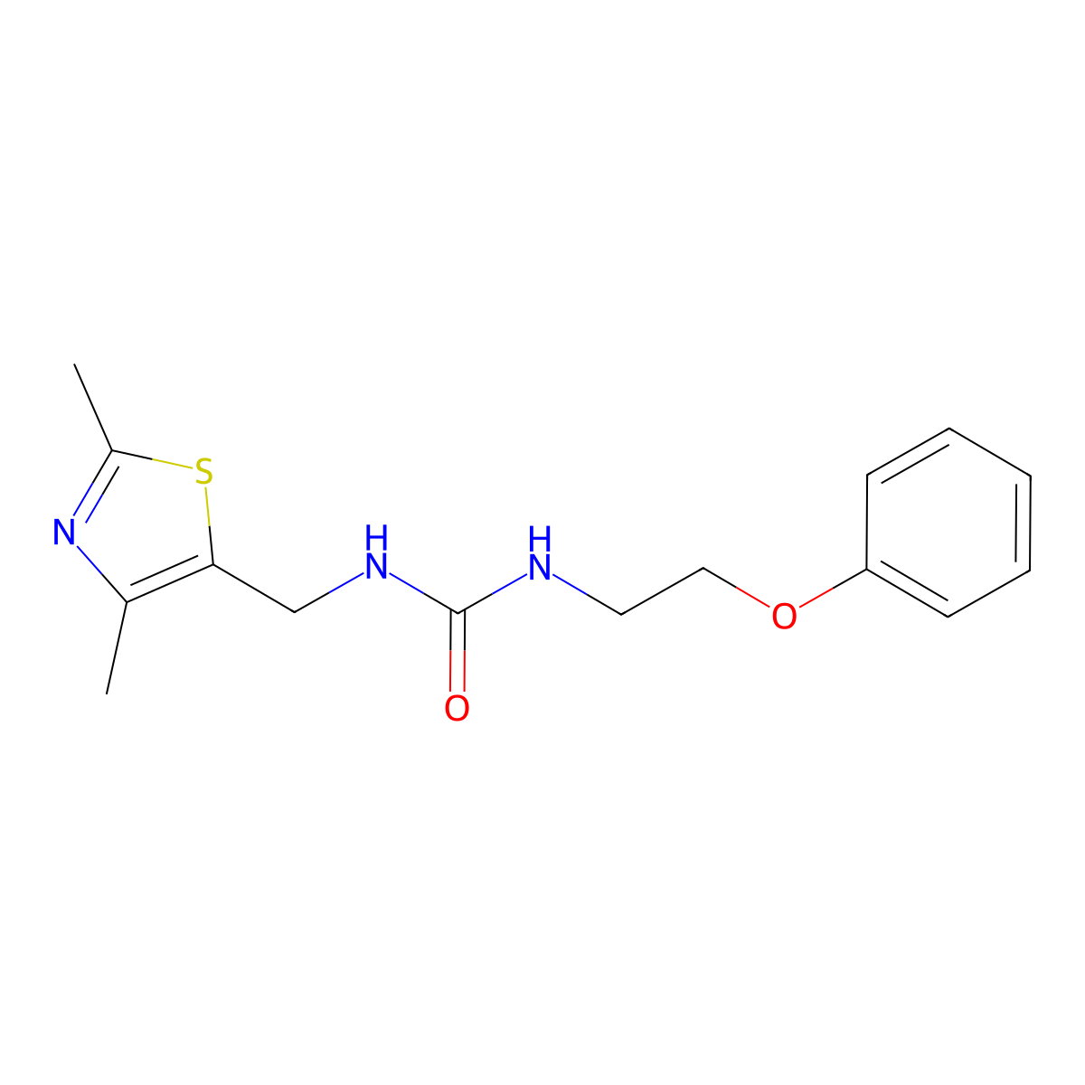 1-((2,4-Dimethylthiazol-5-yl)methyl)-3-(2-phenoxyethyl)urea molecular structure, CAS 1421530-49-5