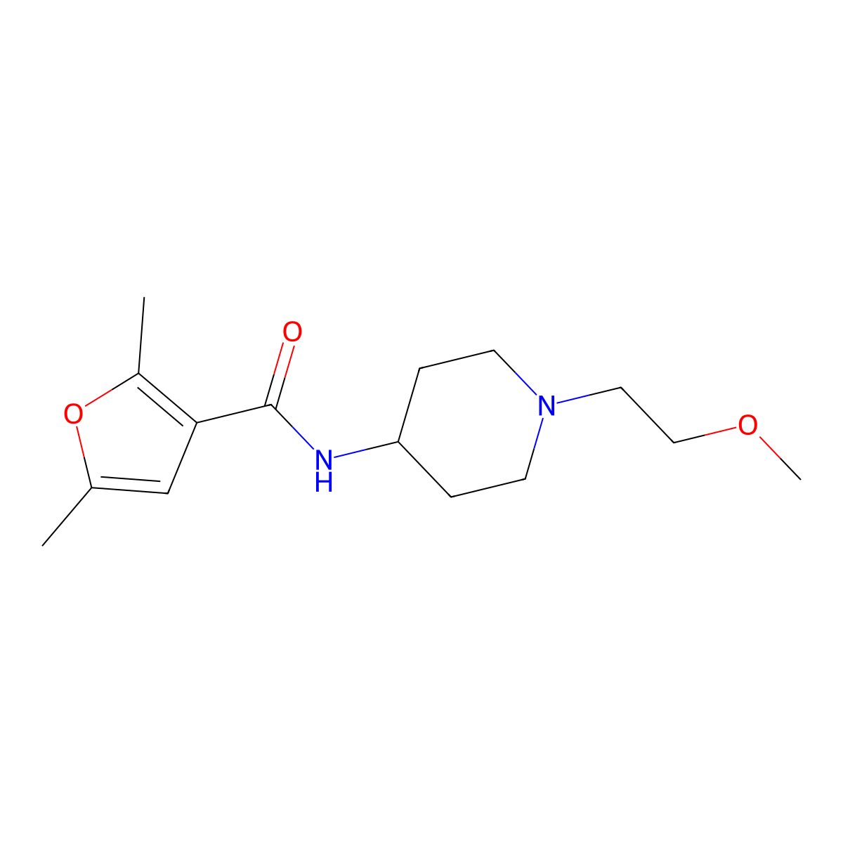 N-[1-(2-Methoxyethyl)piperidin-4-YL]-2,5-dimethylfuran-3-carboxamide molecular structure, CAS 1421530-53-1