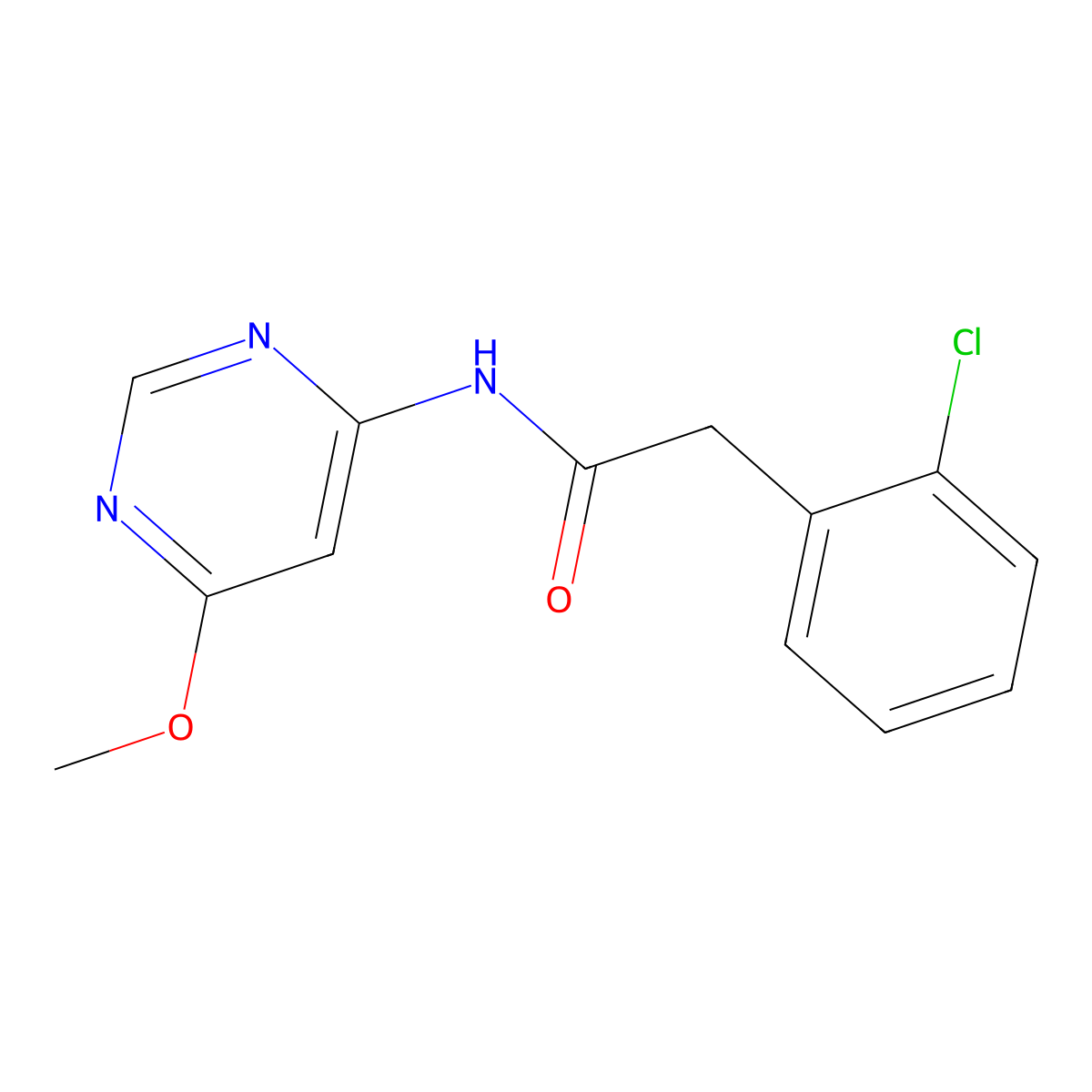 2-(2-chlorophenyl)-N-(6-methoxypyrimidin-4-yl)acetamide molecular structure, CAS 1421530-64-4