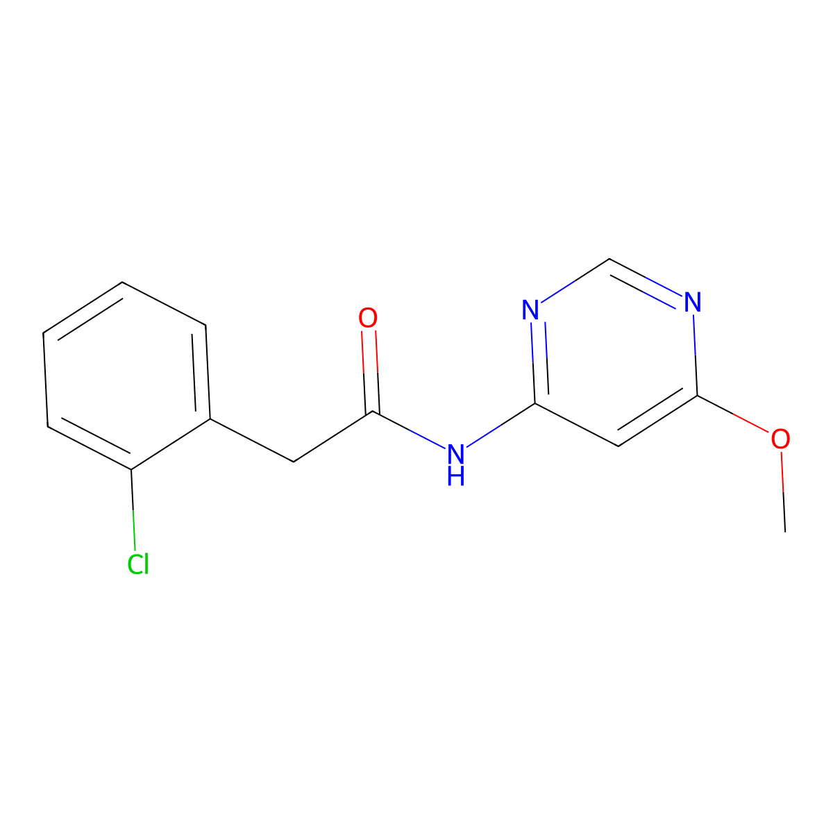 2-(2-chlorophenyl)-N-(6-methoxypyrimidin-4-yl)acetamide molecular structure, CAS 1421530-64-4