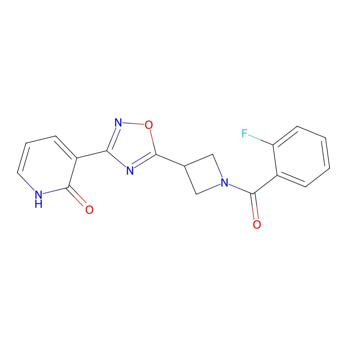 3-(5-(1-(2-fluorobenzoyl)azetidin-3-yl)-1,2,4-oxadiazol-3-yl)pyridin-2(1H)-one molecular structure, CAS 1421530-72-4