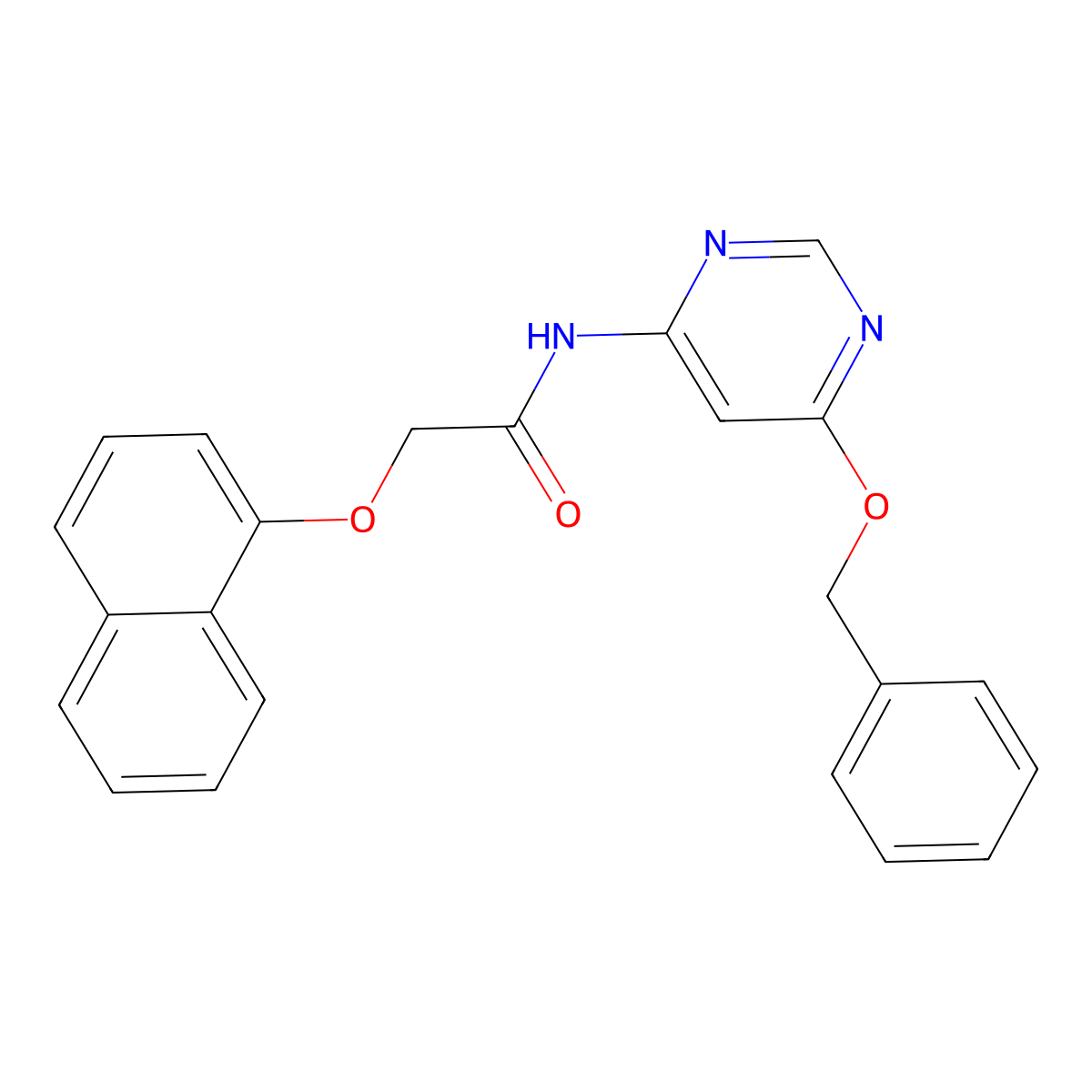 N-[6-(benzyloxy)pyrimidin-4-yl]-2-(naphthalen-1-yloxy)acetamide molecular structure, CAS 1421530-86-0