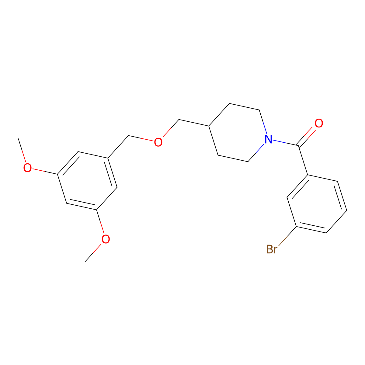 (3-Bromophenyl)(4-(((3,5-dimethoxybenzyl)oxy)methyl)piperidin-1-yl)methanone molecular structure, CAS 1421530-87-1