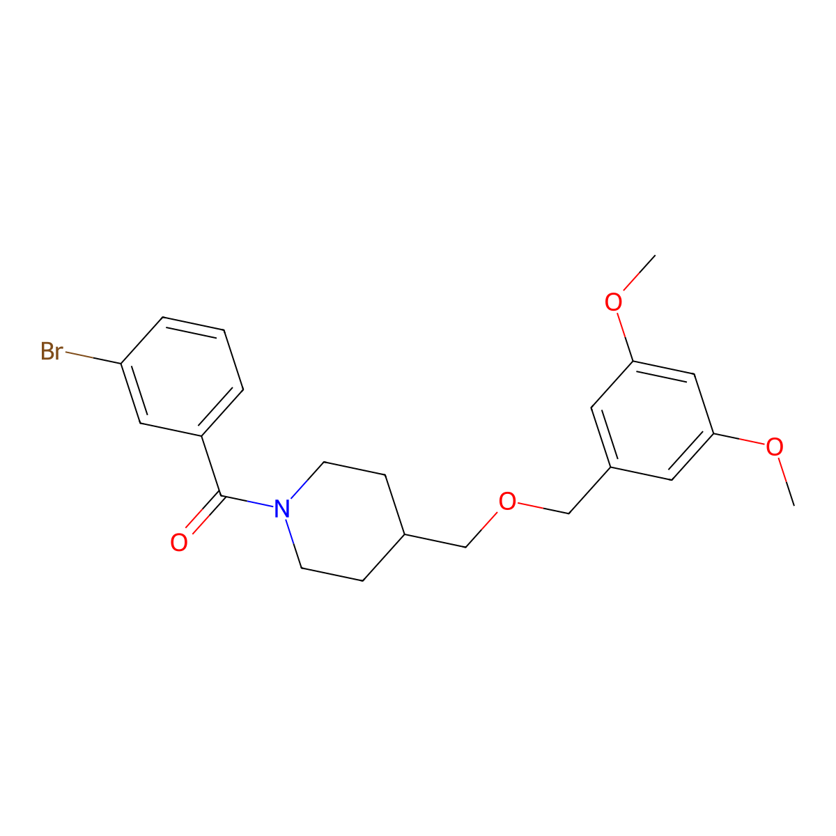 (3-Bromophenyl)(4-(((3,5-dimethoxybenzyl)oxy)methyl)piperidin-1-yl)methanone molecular structure, CAS 1421530-87-1