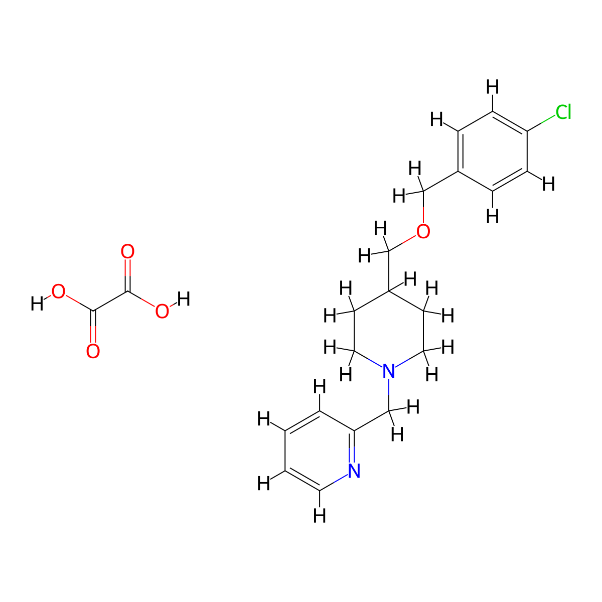 2-((4-(((4-Chlorobenzyl)oxy)methyl)piperidin-1-yl)methyl)pyridine oxalate molecular structure, CAS 1421531-04-5