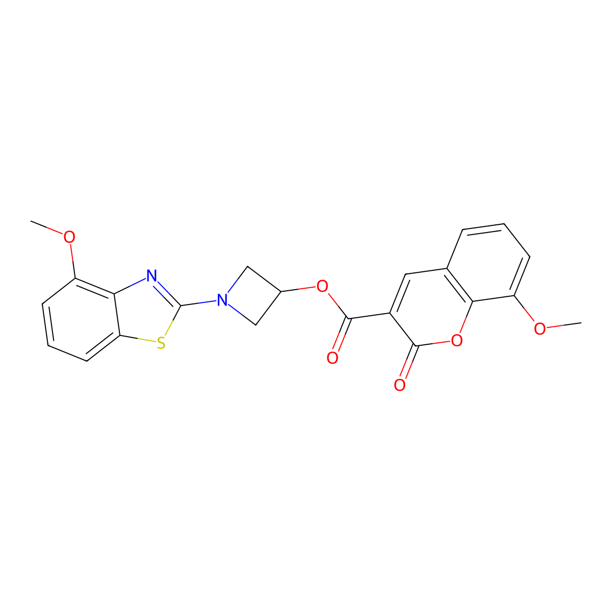 1-(4-methoxybenzo[d]thiazol-2-yl)azetidin-3-yl 8-methoxy-2-oxo-2H-chromene-3-carboxylate molecular structure, CAS 1421531-07-8