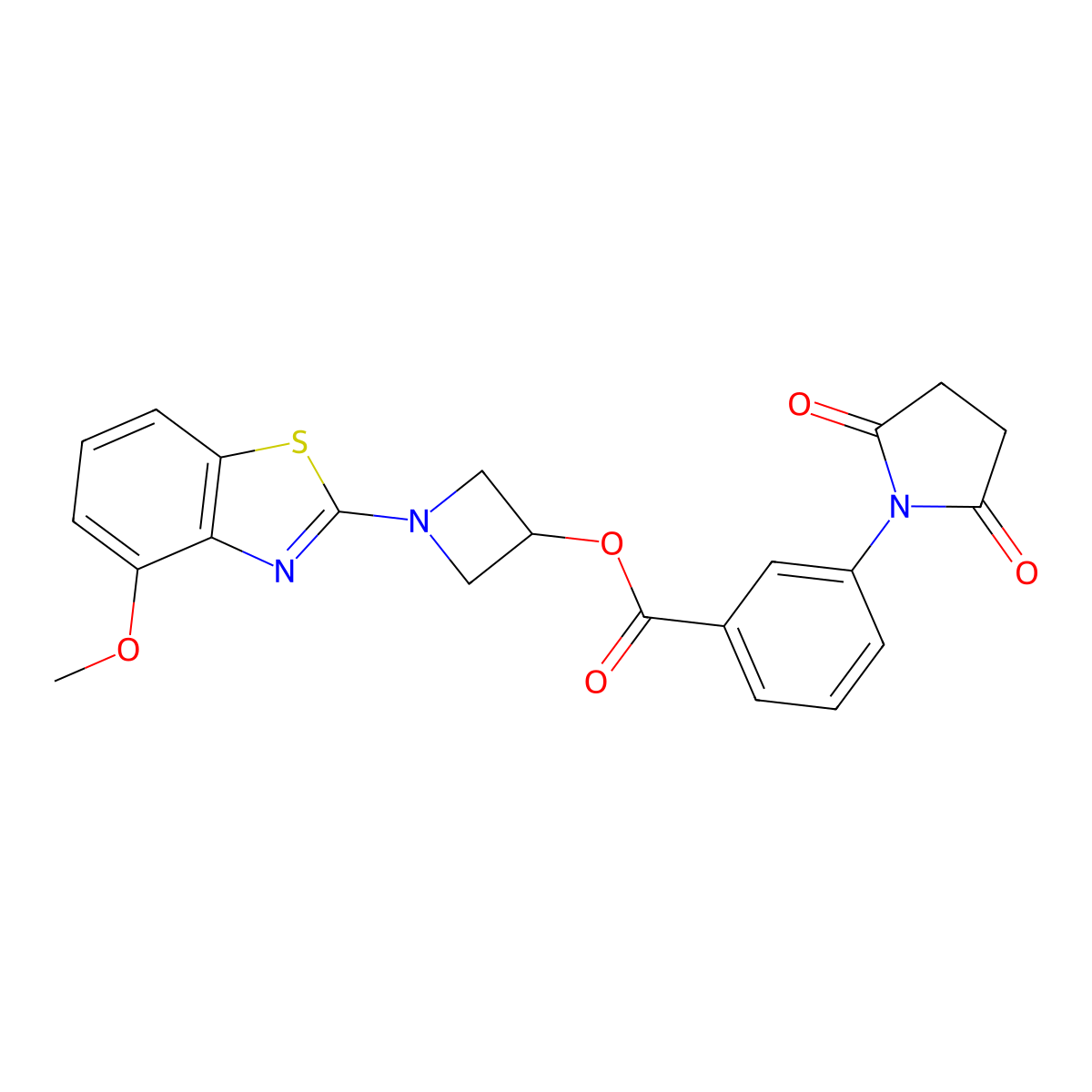 1-(4-Methoxybenzo[d]thiazol-2-yl)azetidin-3-yl 3-(2,5-dioxopyrrolidin-1-yl)benzoate molecular structure, CAS 1421531-09-0
