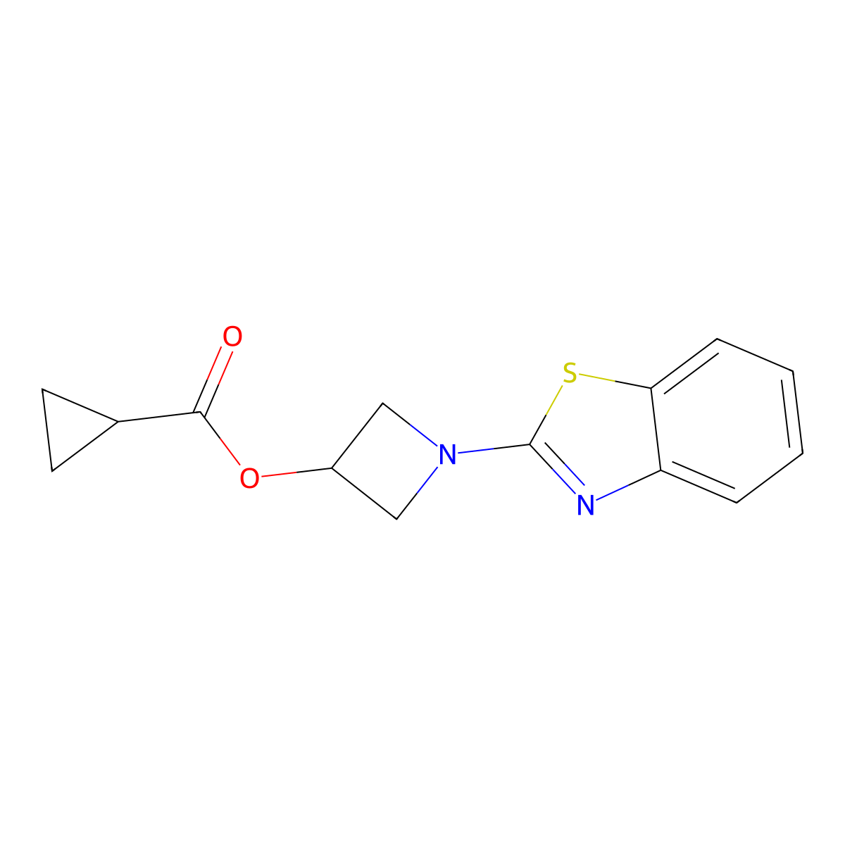 1-(Benzo[d]thiazol-2-yl)azetidin-3-yl cyclopropanecarboxylate molecular structure, CAS 1421531-15-8