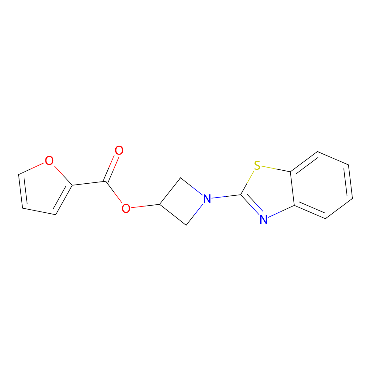 1-(Benzo[d]thiazol-2-yl)azetidin-3-yl furan-2-carboxylate molecular structure, CAS 1421531-17-0