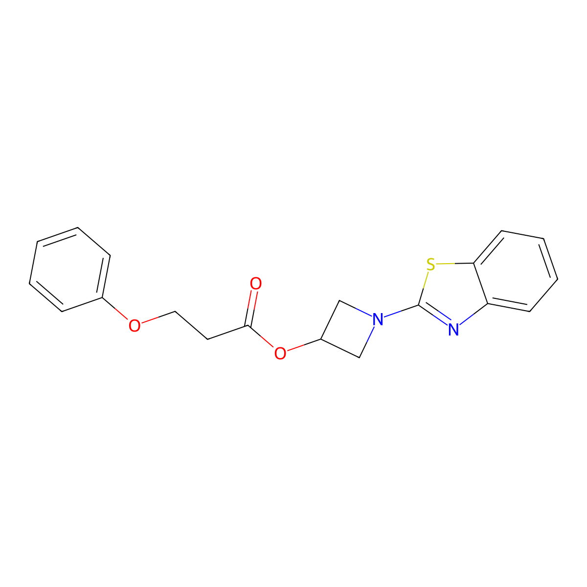 1-(Benzo[d]thiazol-2-yl)azetidin-3-yl 3-phenoxypropanoate molecular structure, CAS 1421531-20-5