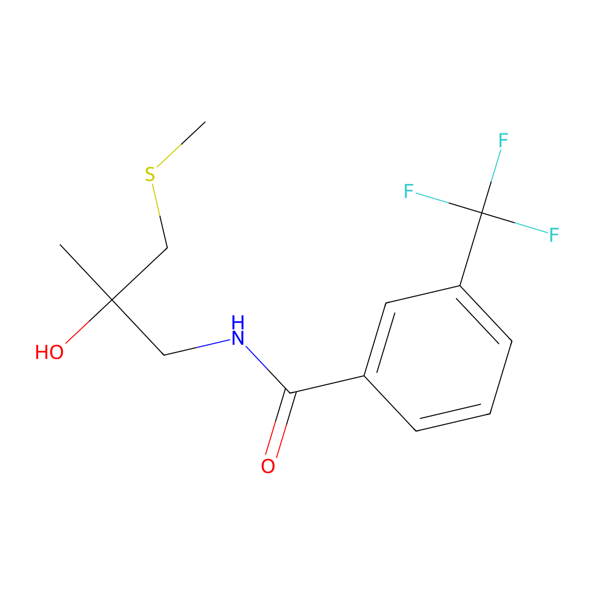 N-(2-hydroxy-2-methyl-3-(methylthio)propyl)-3-(trifluoromethyl)benzamide molecular structure, CAS 1421531-32-9