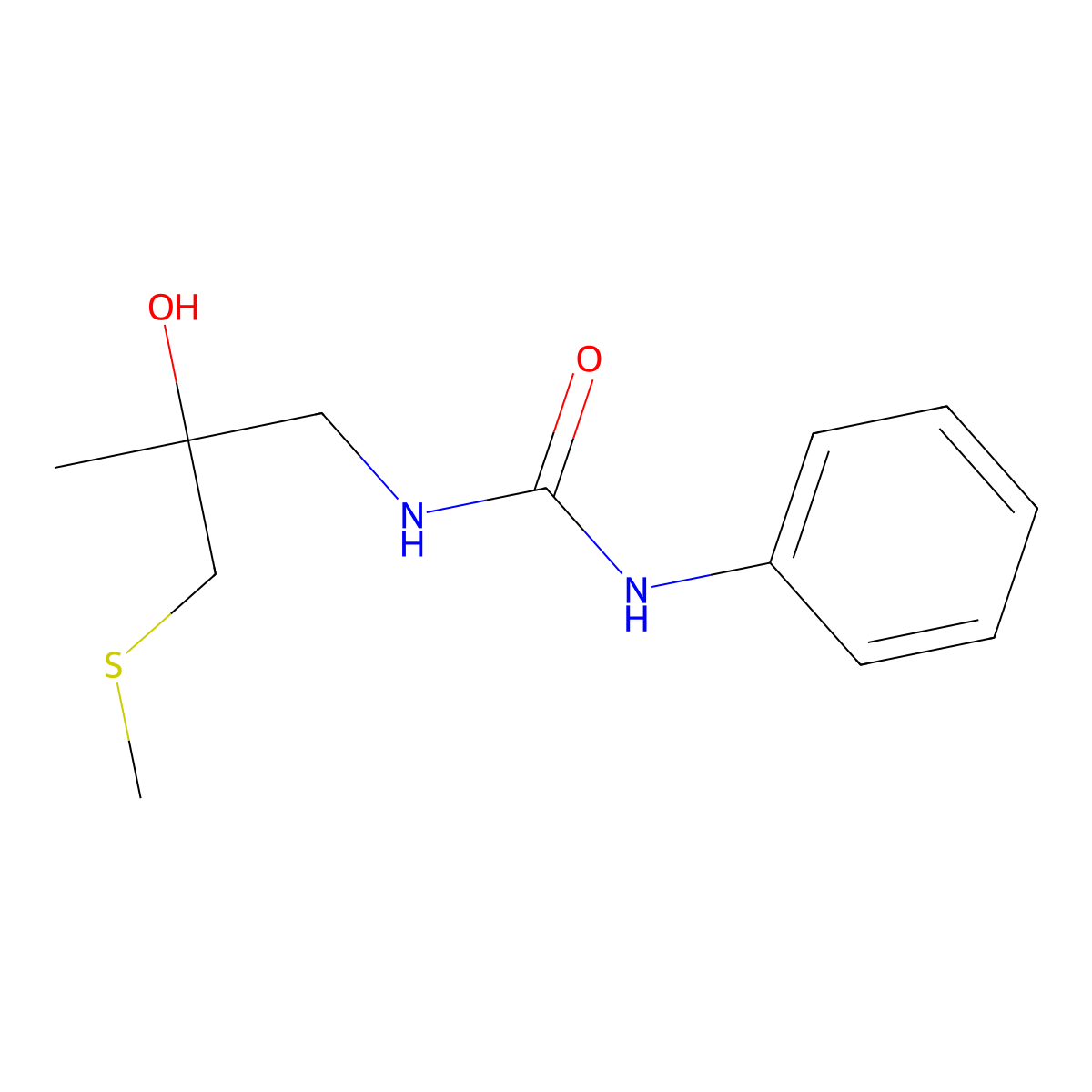 1-(2-Hydroxy-2-methyl-3-(methylthio)propyl)-3-phenylurea molecular structure, CAS 1421531-45-4