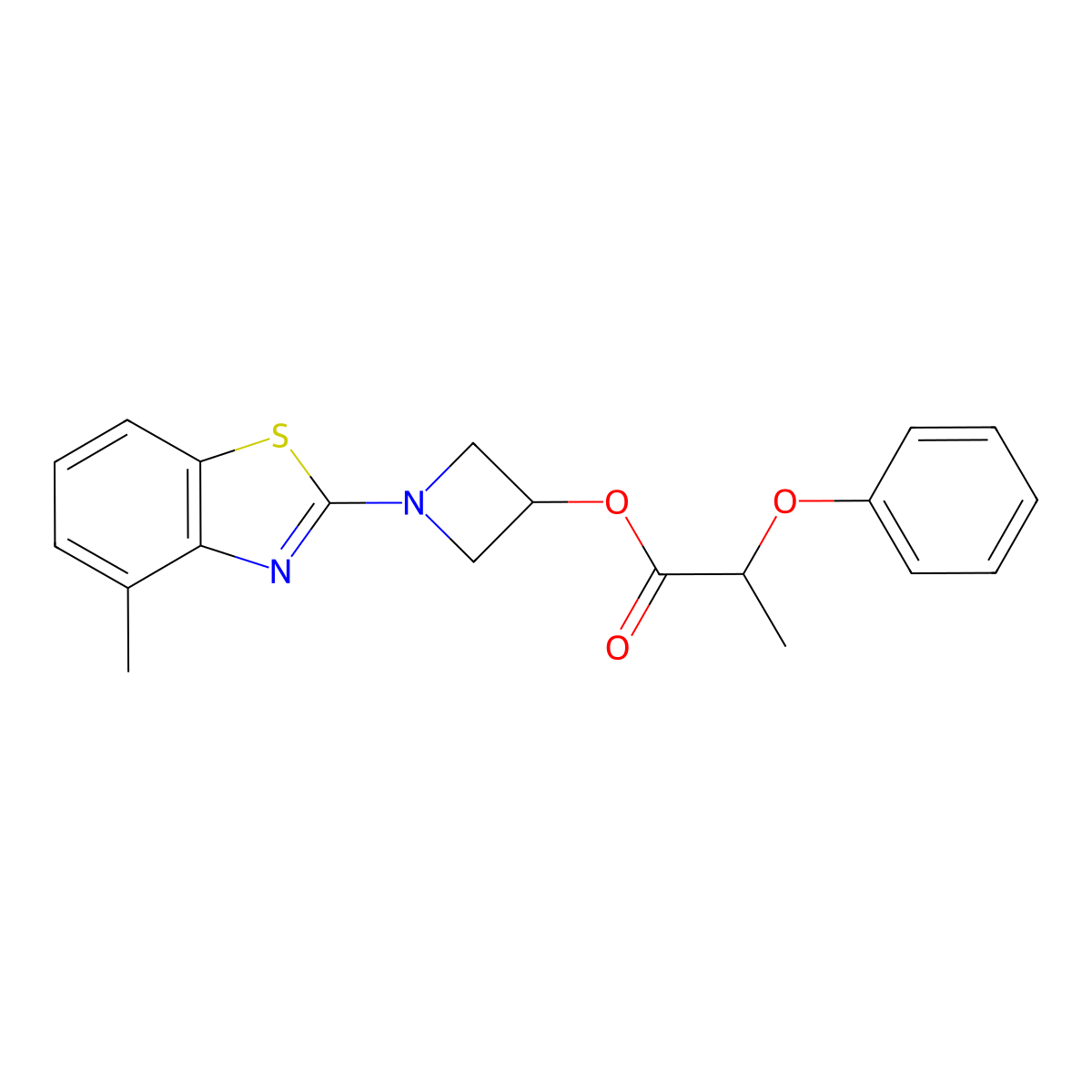 1-(4-Methylbenzo[d]thiazol-2-yl)azetidin-3-yl 2-phenoxypropanoate molecular structure, CAS 1421531-47-6