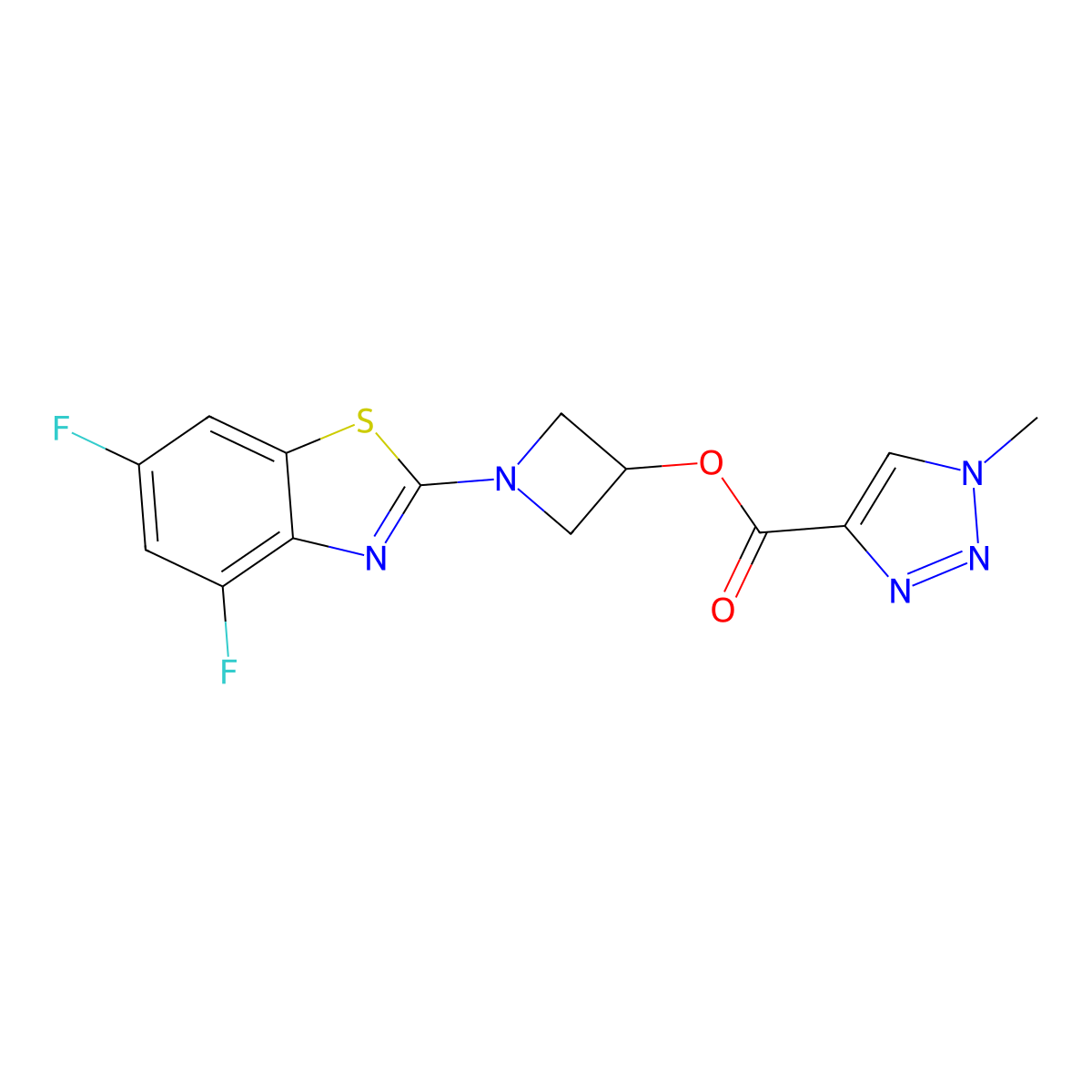 1-(4,6-difluorobenzo[d]thiazol-2-yl)azetidin-3-yl 1-methyl-1H-1,2,3-triazole-4-carboxylate molecular structure, CAS 1421531-50-1
