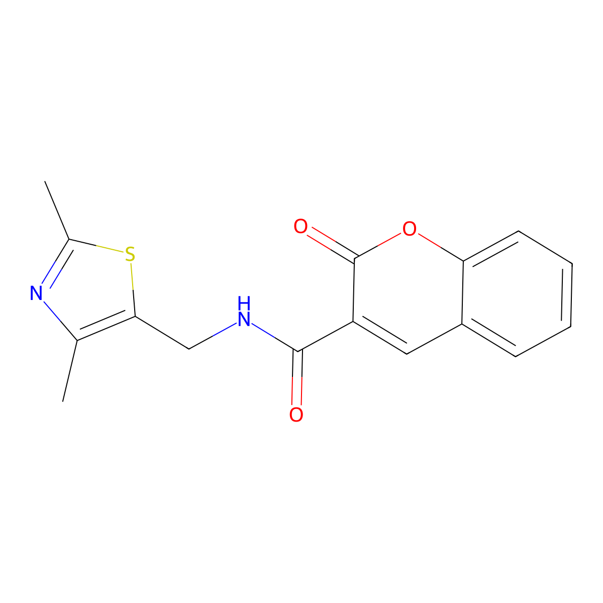 N-((2,4-dimethylthiazol-5-yl)methyl)-2-oxo-2H-chromene-3-carboxamide molecular structure, CAS 1421531-51-2