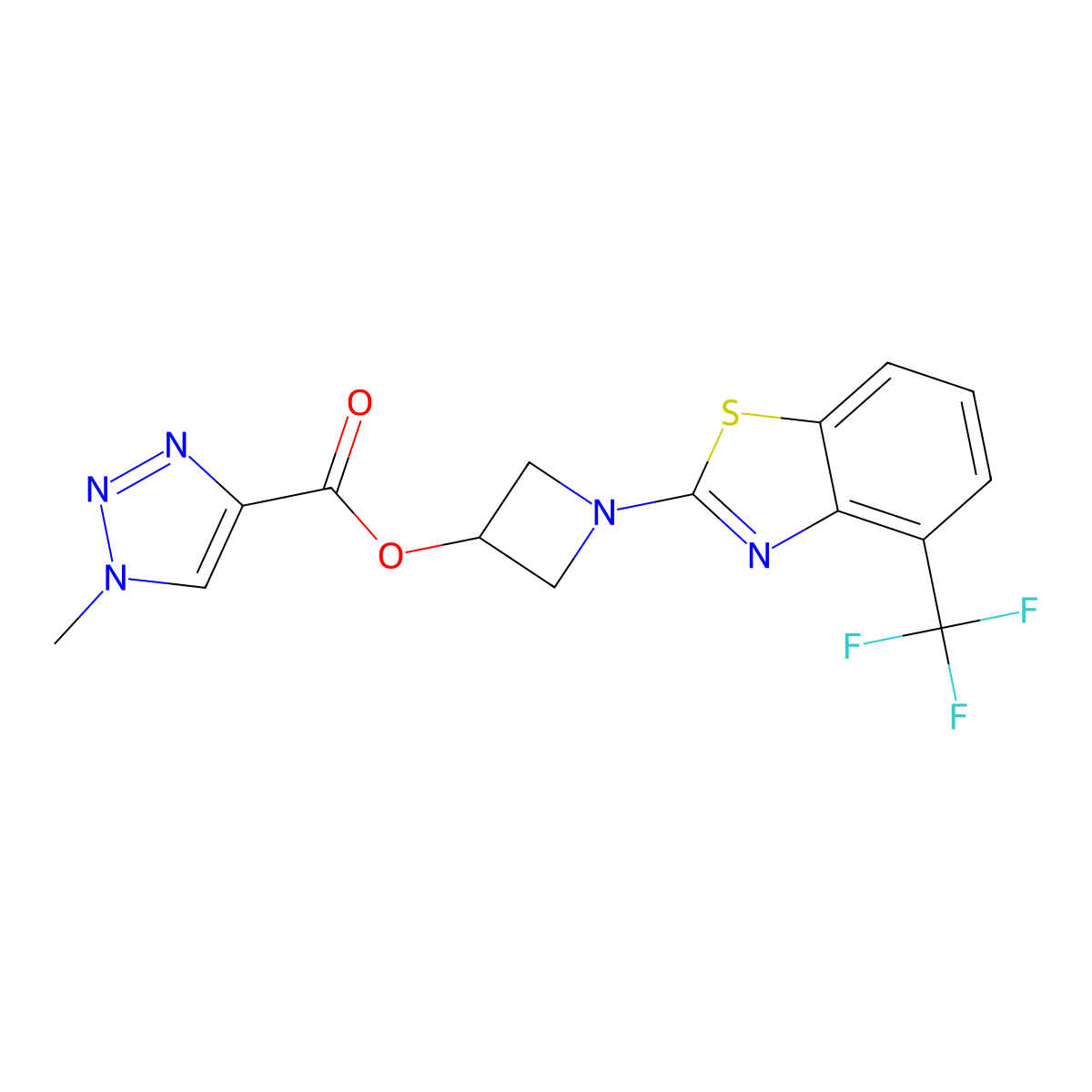 1-(4-(trifluoromethyl)benzo[d]thiazol-2-yl)azetidin-3-yl 1-methyl-1H-1,2,3-triazole-4-carboxylate molecular structure, CAS 1421531-53-4