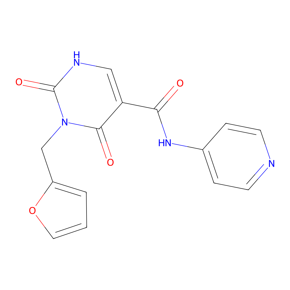 3-(furan-2-ylmethyl)-2,4-dioxo-N-(pyridin-4-yl)-1,2,3,4-tetrahydropyrimidine-5-carboxamide molecular structure, CAS 1421531-55-6