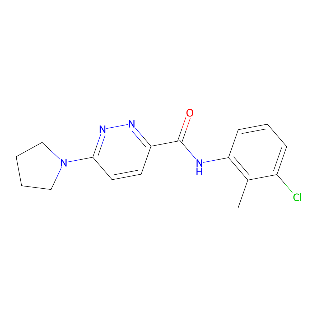 N-(3-chloro-2-methylphenyl)-6-(pyrrolidin-1-yl)pyridazine-3-carboxamide molecular structure, CAS 1421531-77-2