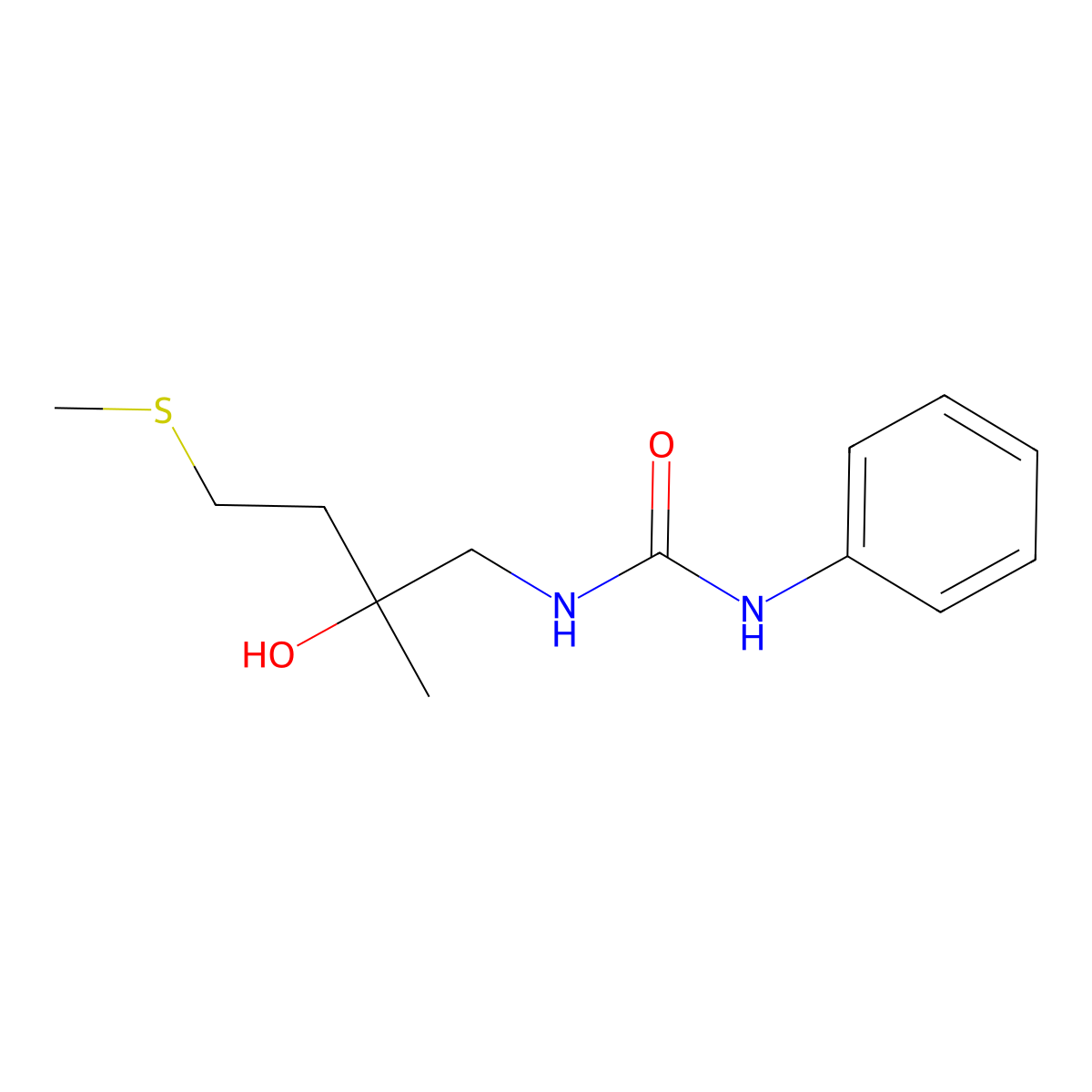 1-(2-Hydroxy-2-methyl-4-(methylthio)butyl)-3-phenylurea molecular structure, CAS 1421531-79-4