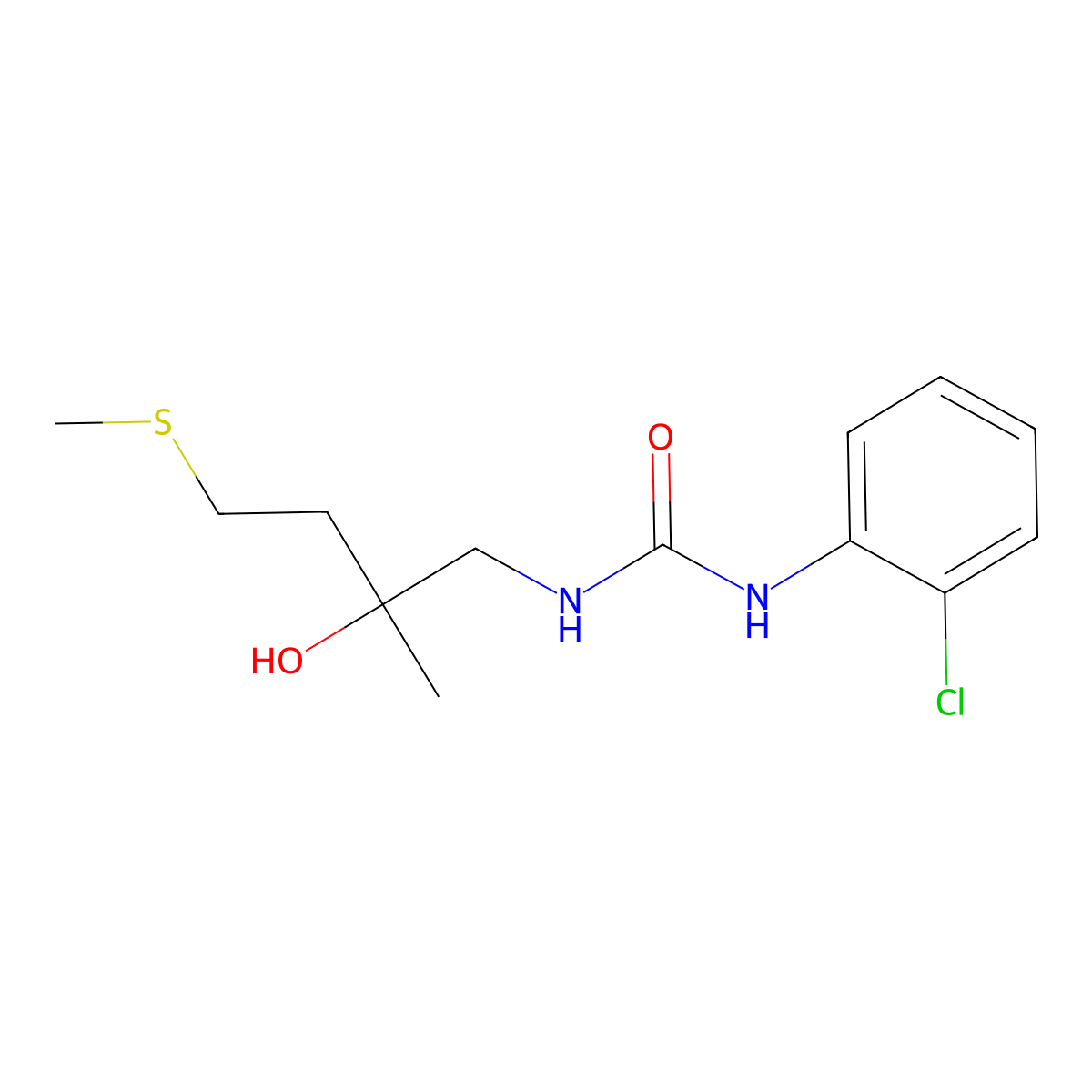 1-(2-Chlorophenyl)-3-(2-hydroxy-2-methyl-4-(methylthio)butyl)urea molecular structure, CAS 1421531-84-1