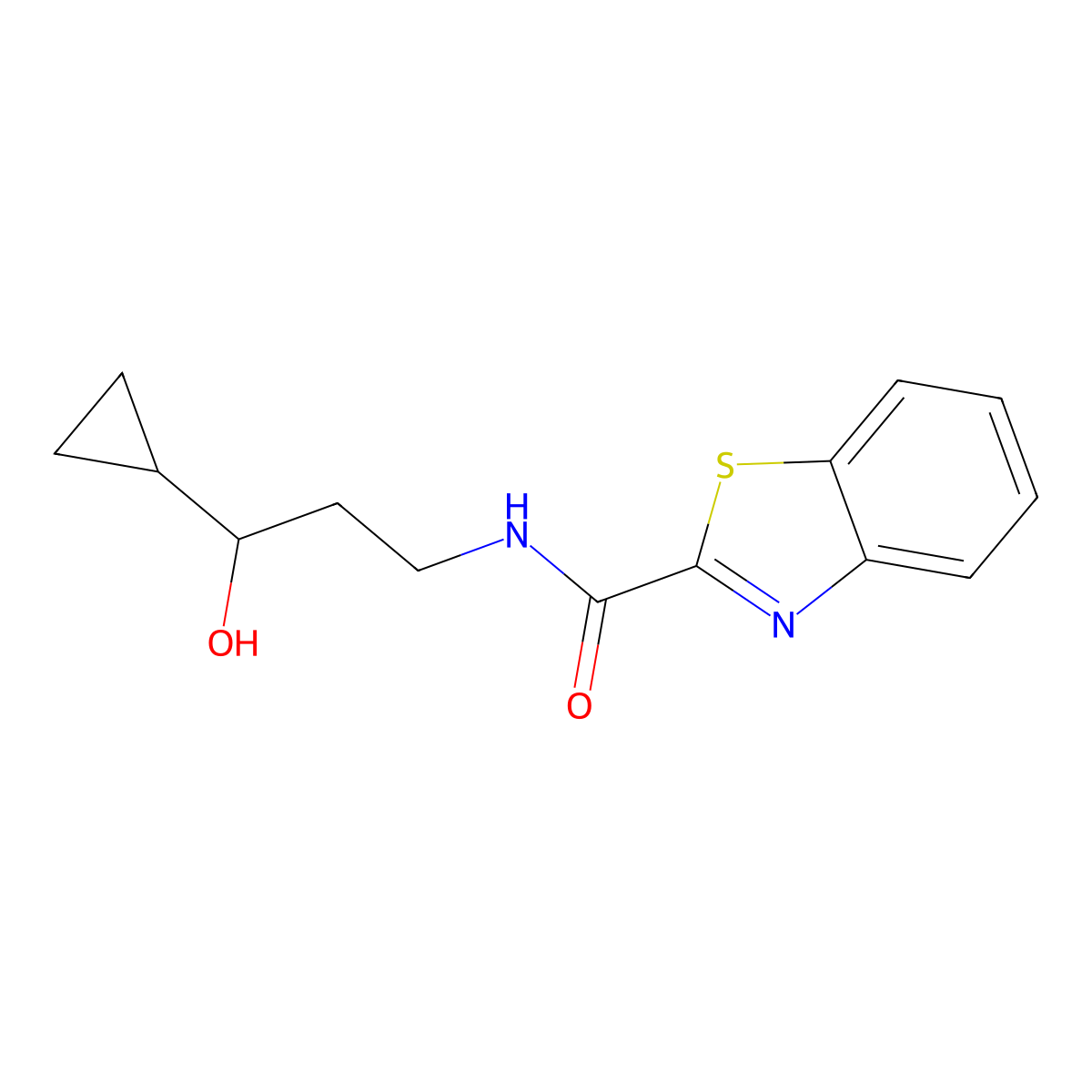 N-(3-cyclopropyl-3-hydroxypropyl)benzo[d]thiazole-2-carboxamide molecular structure, CAS 1421531-94-3