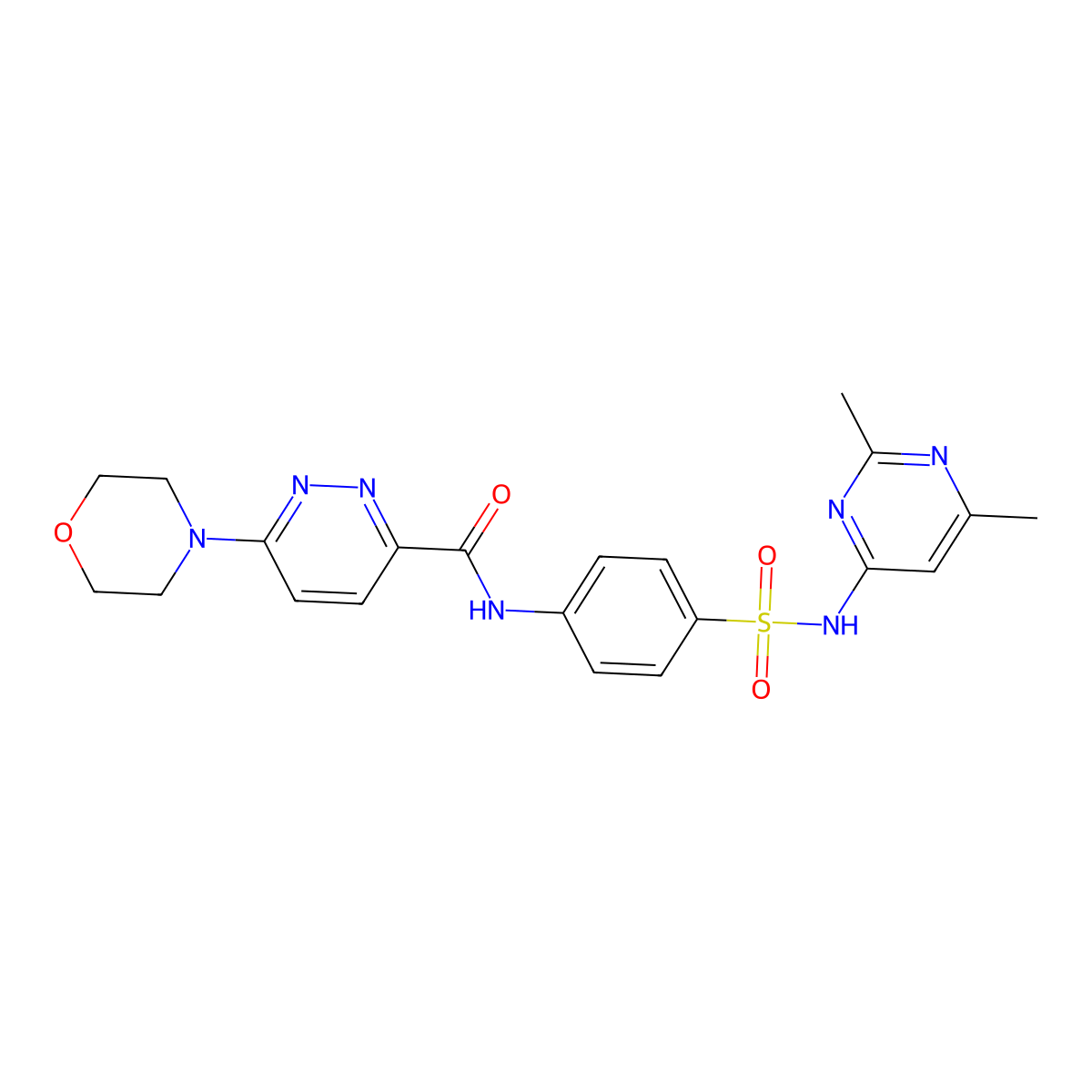N-(4-(N-(2,6-dimethylpyrimidin-4-yl)sulfamoyl)phenyl)-6-morpholinopyridazine-3-carboxamide molecular structure, CAS 1421532-08-2
