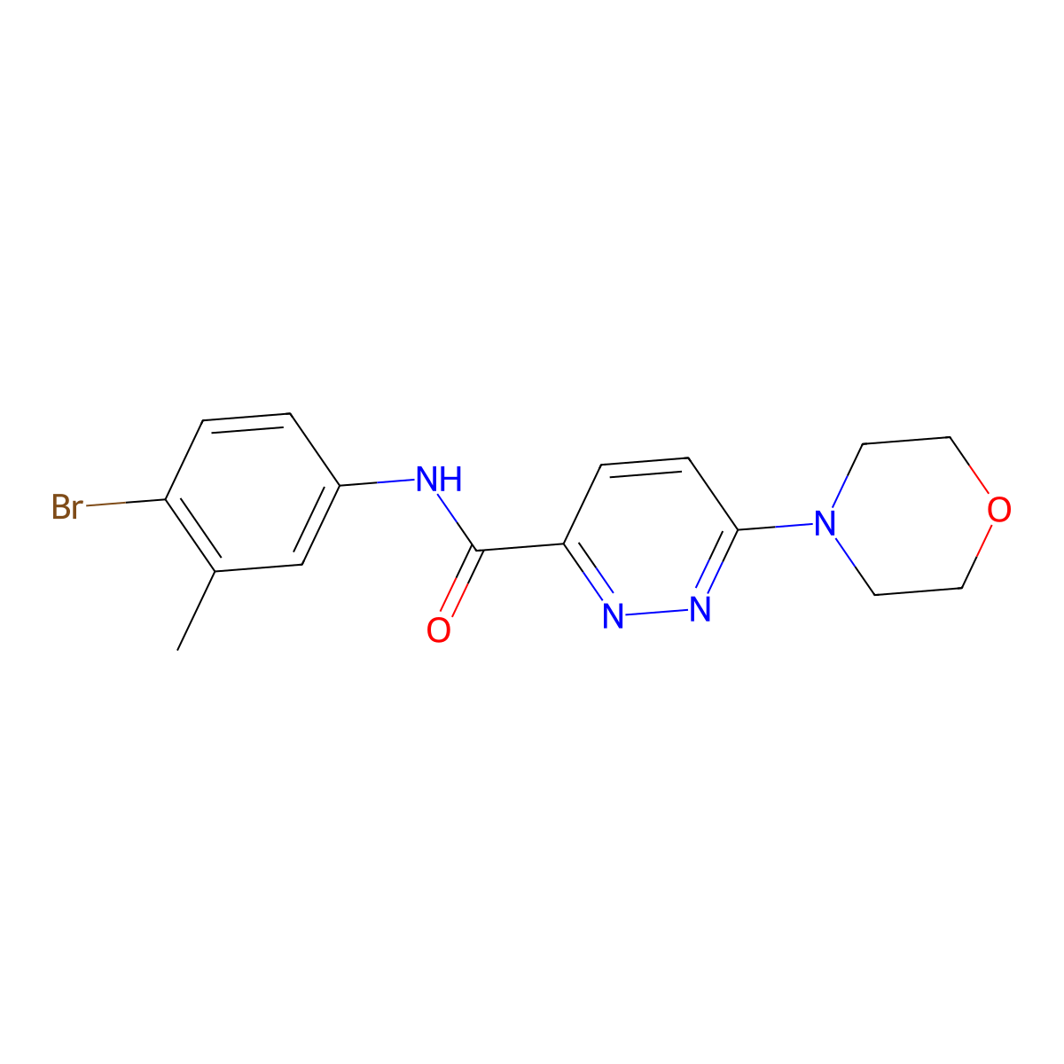 N-(4-bromo-3-methylphenyl)-6-morpholinopyridazine-3-carboxamide molecular structure, CAS 1421532-11-7