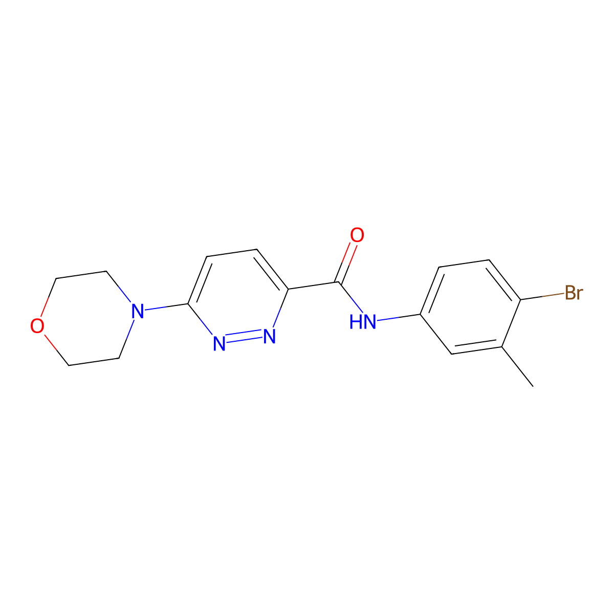 N-(4-bromo-3-methylphenyl)-6-morpholinopyridazine-3-carboxamide molecular structure, CAS 1421532-11-7