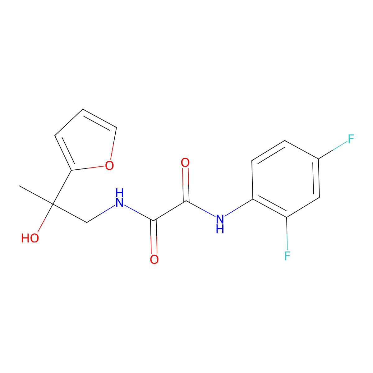 N'-(2,4-difluorophenyl)-N-[2-(furan-2-yl)-2-hydroxypropyl]ethanediamide molecular structure, CAS 1421532-15-1