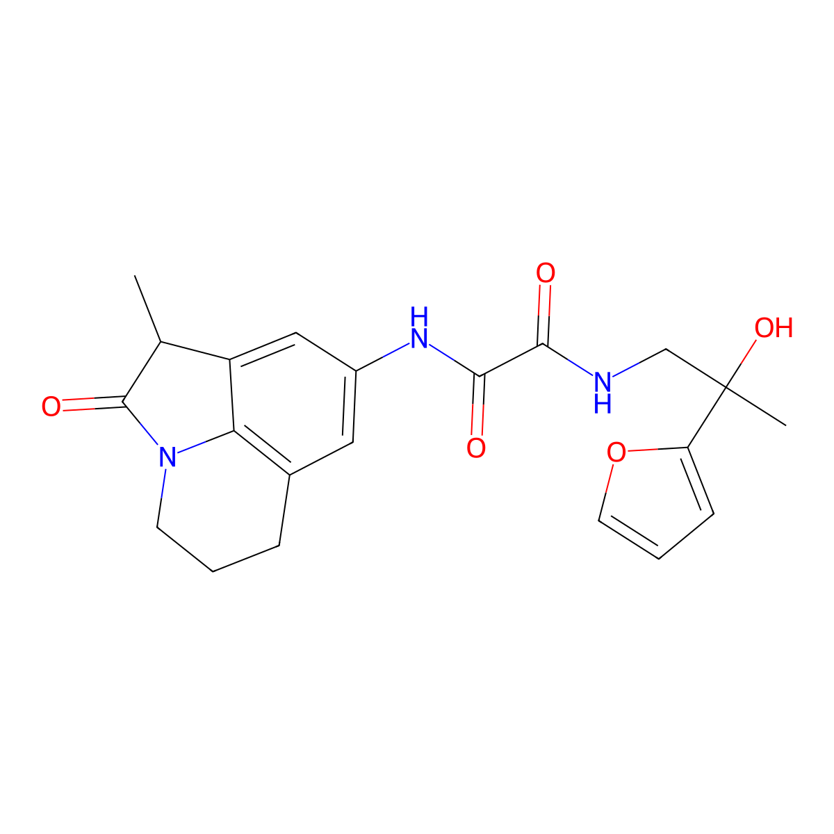 N'-[2-(furan-2-yl)-2-hydroxypropyl]-N-{3-methyl-2-oxo-1-azatricyclo[6.3.1.0^{4,12}]dodeca-4,6,8(12)-trien-6-yl}ethanediamide molecular structure, CAS 1421532-23-1